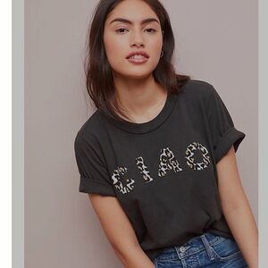 Anthropologie casual T shirt- leopard print design